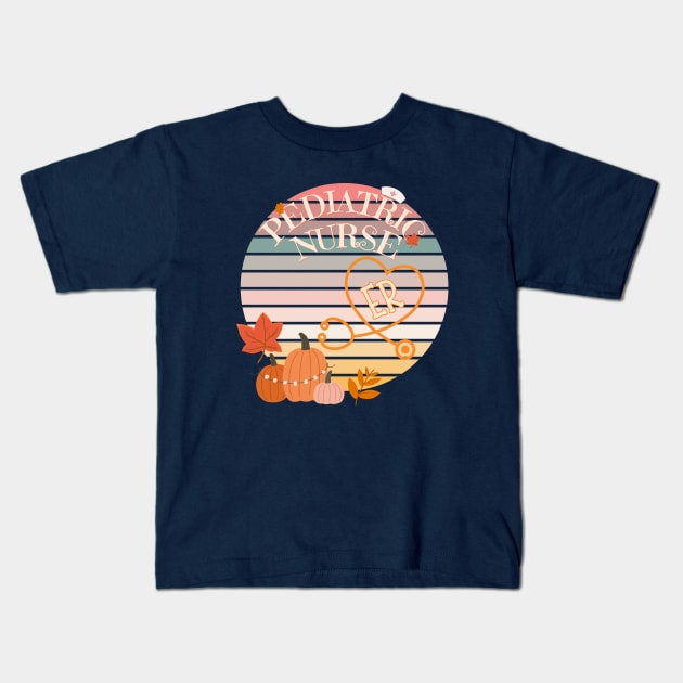 Pediatric ER nurse Fall Kids T-Shirt by MitGlück